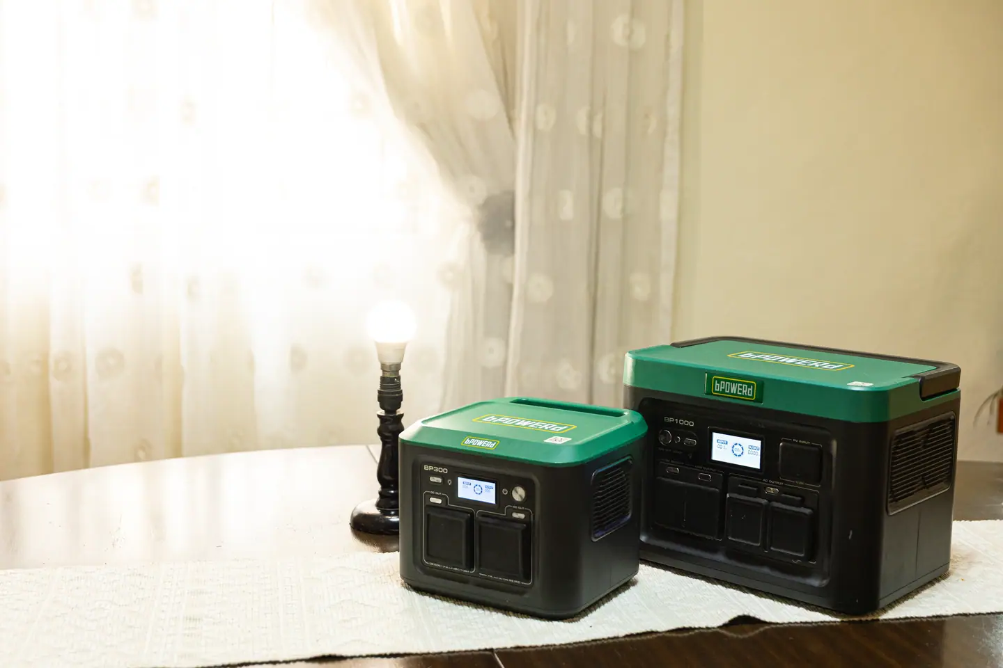 A bPOWERd 300 and bPOWERd 1000 on a table at home